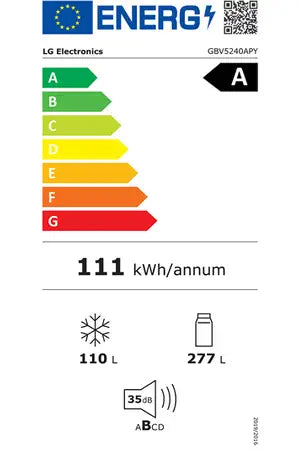 Réfrigérateur congélateur en bas Lg GBV5240APY