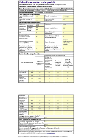 Réfrigérateur congélateur en bas Thomson CTH378NFAWH