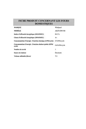Four encastrable Whirlpool AKZ96490NB