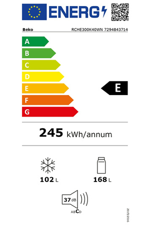 Réfrigérateur congélateur en bas Beko RCHE300K40WN