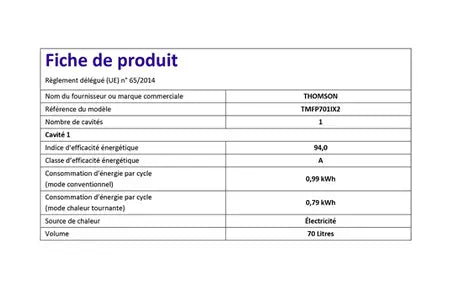 Four encastrable Thomson TMFP701IX2