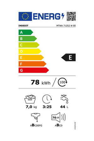 Lave-linge hublot INDESIT MTWA71252WEE