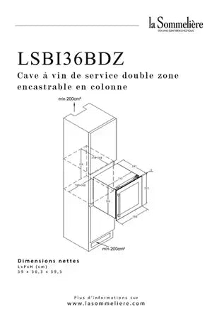 Cave de service La Sommeliere LSBI36BDZ