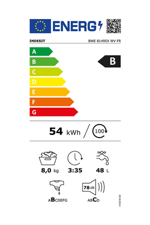 Lave-linge hublot INDESIT BWE81495XWVFR