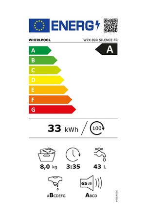 Lave-linge hublot WHIRLPOOL W7X89R SILENCE FR