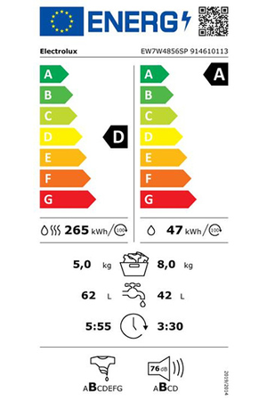 Lave-linge séchant ELECTROLUX EW7W4856SP