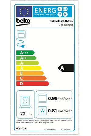 Cuisinière mixte Beko FSR63121DACS