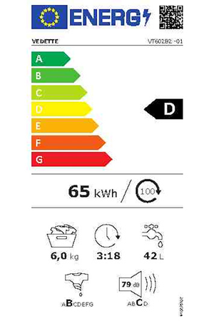 Lave-linge top VEDETTE VT602B2