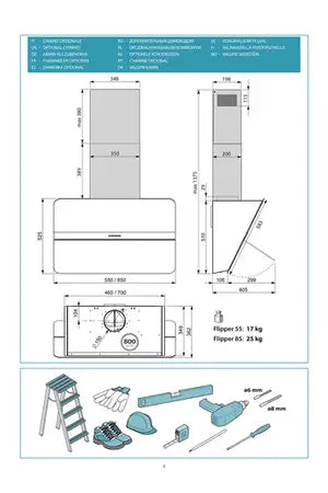 Hotte décorative murale Falmec FLIPPER1220