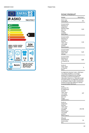 Sèche-linge ASKO TDC1772C.T