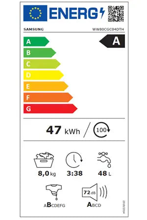 Lave-linge hublot Samsung WW80CGC04DTH