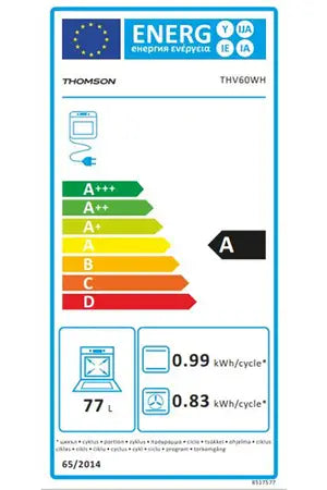 Cuisinière vitrocéramique Thomson THV60WH