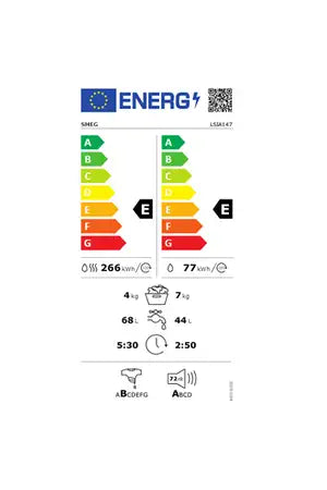 Lave-linge séchant Smeg LSIA147 - ENCASTRABLE 60 CM