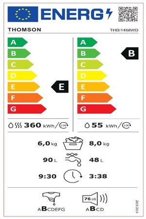 Lave-linge séchant THOMSON ENCASTRABLE - THBI1468WD