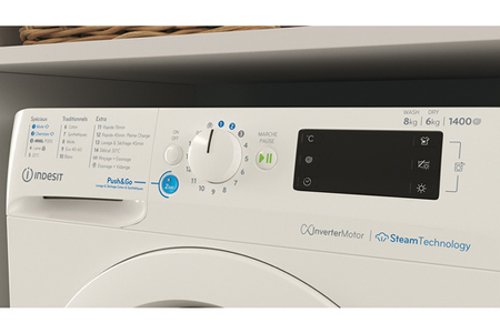 Lave-linge séchant INDESIT BDE86435WVFR