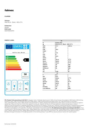 Hotte décorative murale Falmec FLIPPER1220