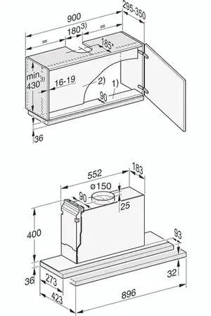 Hotte décorative murale Miele DAS 4920