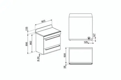 Piano de cuisson Smeg TR90IP2