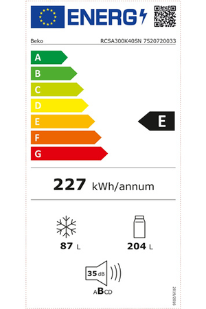 Réfrigérateur congélateur en bas Beko RCSA300K40SN