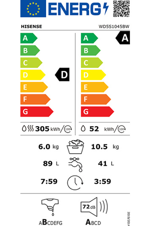 Lave-linge séchant HISENSE WD5S1045BW