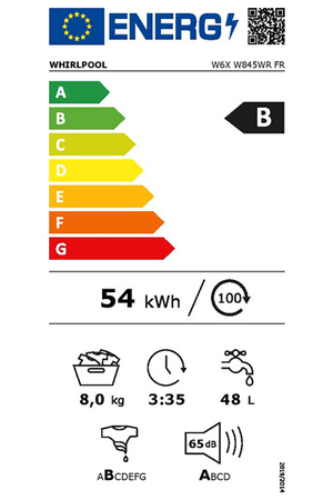 Lave-linge hublot WHIRLPOOL W6XW845WRFR SILENCE