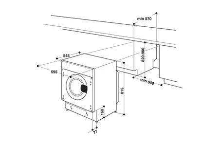 Lave-linge hublot Whirlpool BIWMWG81485EU - ENCASTRABLE 60 CM