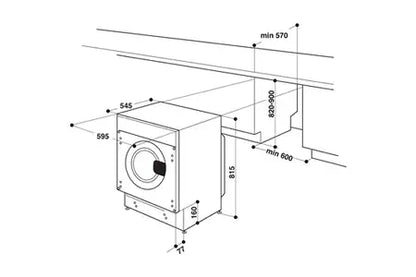 Lave-linge hublot Whirlpool BIWMWG81485EU - ENCASTRABLE 60 CM