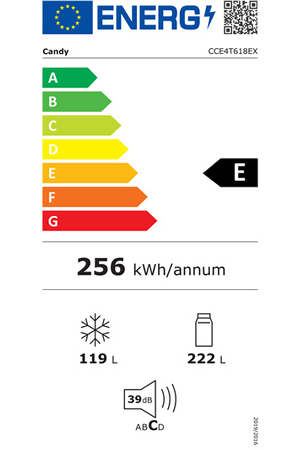 Réfrigérateur congélateur en bas Candy CCE4T618EX FRESCO