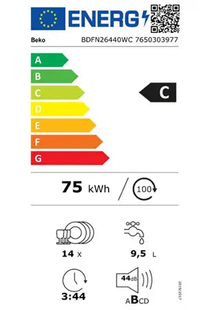 Lave-vaisselle Beko BDFN26440WC