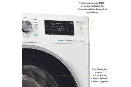 Lave-linge hublot WHIRLPOOL FFDD9469BSVFR Steam Hygiène