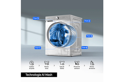 Lave-linge hublot SAMSUNG WW11DG6B85LB - BESPOKE AI