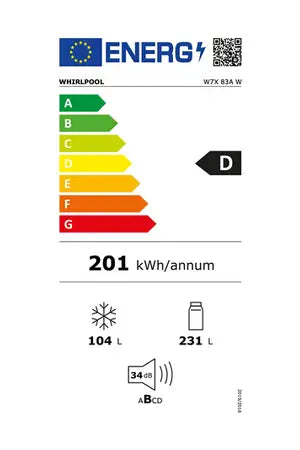 Réfrigérateur congélateur en bas Whirlpool W7X83AW