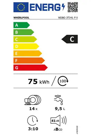 Lave-vaisselle Whirlpool WDBO3T341PX - ENCASTRABLE 60CM